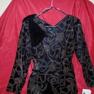 BLACK VELVET PARTY DRESS by SCOTT McCLINTOCK